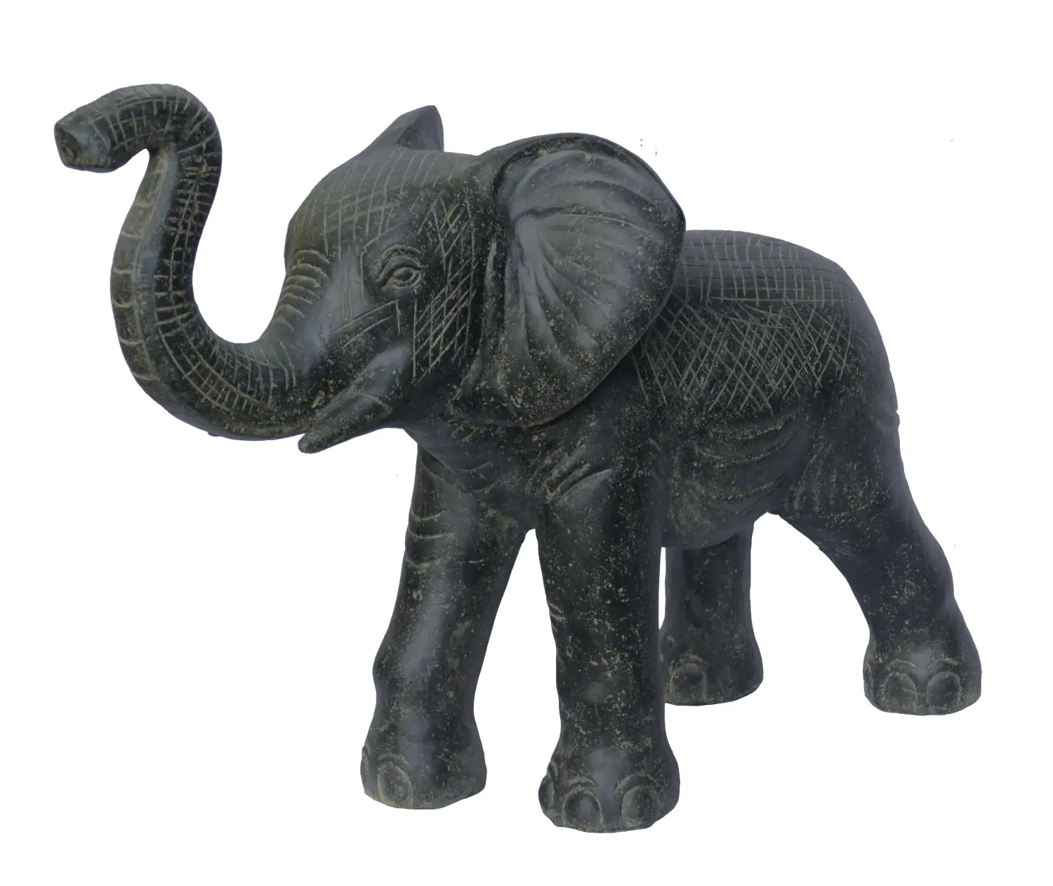  Product image 2 of the product “Elephant, 105 cm Length | Cast stone, handcrafted & coloured ”